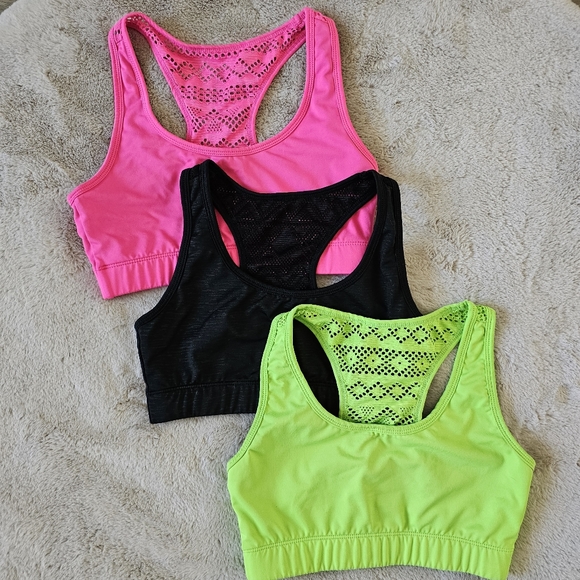 ❌️ SOLD Zyia Bomber Mesh Back Sports Bra Small Lot of 3 - Picture 1 of 12